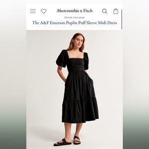 The A&F Emerson Poplin Puff Sleeve Midi Dress